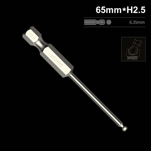 1/4" Shank Hex Magnetic Screwdriver Drive Drill Bits Ball Head H2/2.5/3/4/5/6/8 - Picture 12 of 28