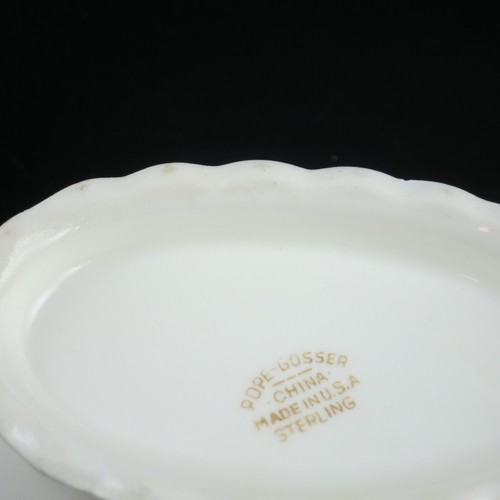 Elegant Pope-Gosser China Gravy Boat - Pink Rose Garland made in USA - Picture 7 of 8