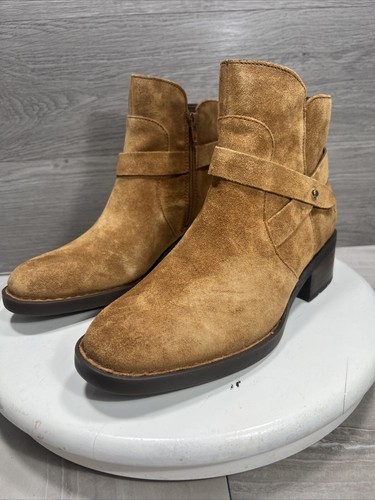 Born Tori Tan Suede Leather Heeled Ankle Boots Booties Women's Size 8M - Afbeelding 6 van 22