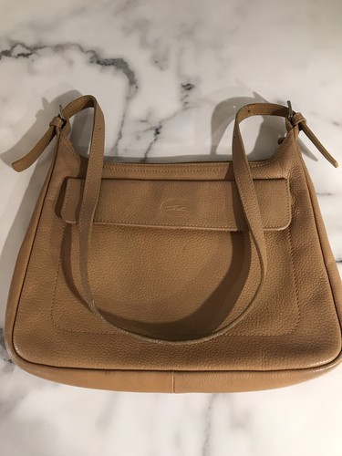 Longchamp Vtg Caramel Leather Shoulder Bag Purse W/Adjustable Strap France READ - Picture 3 of 18
