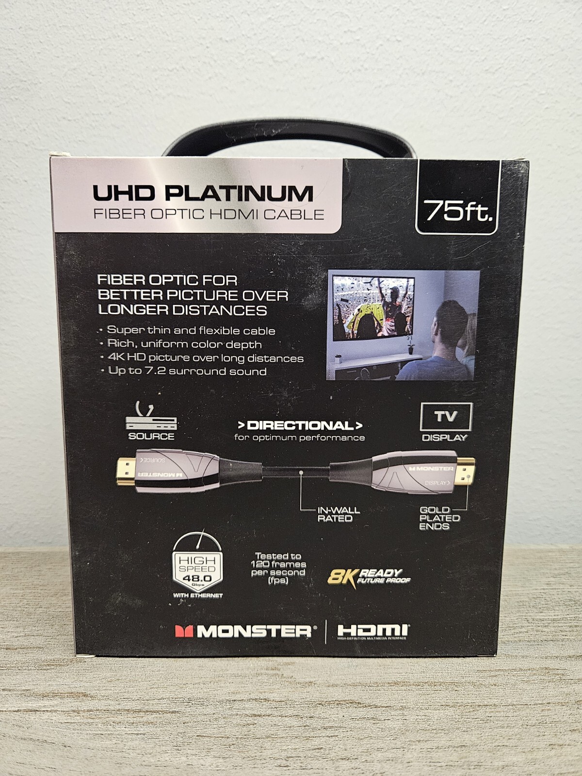 Monster WHV11011BLK 75ft Fiber Optic HDMI Cable for sale online eBay