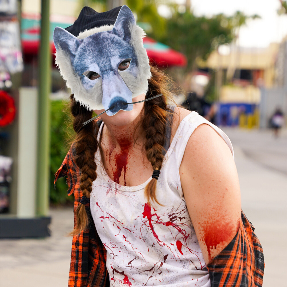 Masque De Loup Adulte, Masque De Loup Réaliste | Masque De Loup D'Halloween Accessoires De Costume De Loup,Masque Animal Mardi Gras, Masque De Mascarade Pour Halloween, Carnaval, Déguisement De Fête