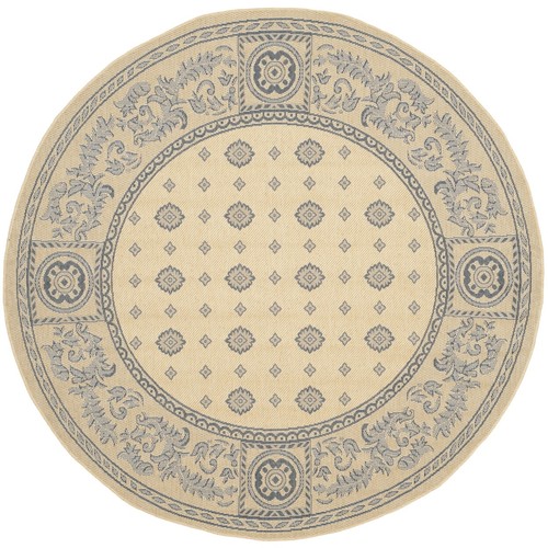 SAFAVIEH Outdoor CY1356-3101 Courtyard Natural / Blue Rug - Picture 10 of 18