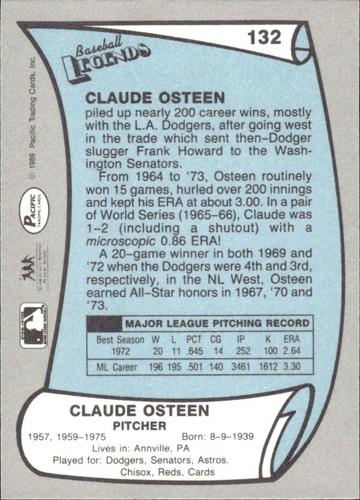 1988 and 1989 Pacific Baseball Legends MLB Set Break #1-#220 — You Choose! - Picture 263 of 441