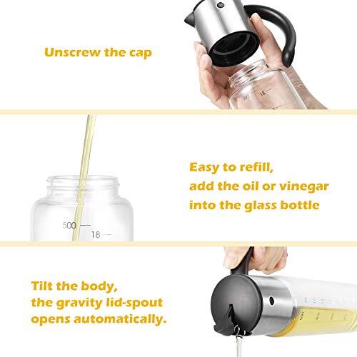 Extra Large Olive Oil Dispenser Bottle Auto Flip Condiment Container With Automa - Picture 4 of 7