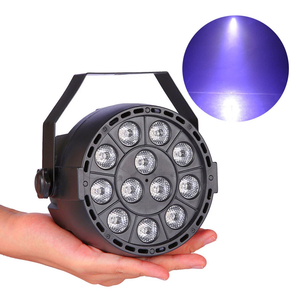 UV Purple Flat led par light 12pcs Led Par Can DMX Lighting Stage DJ Disco Light - Image 4 of 4