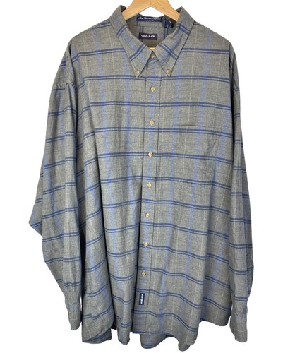 GANT ☆ New Haven Oxford ☆ 100 % Baumwolle ☆ grau blau kariert ☆ Herren Größe 3X groß - Bild 2 von 5