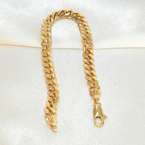 Cuban Miami Bracelets Gold Plated Pulsera Men's Bracelet Gift For Men- 6mm - Picture 6 of 7