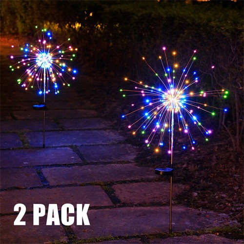 2PCS Solar Firework Lights Fairy Outdoor Garden Waterproof Path Lawn Decor Lamp - Picture 3 of 13