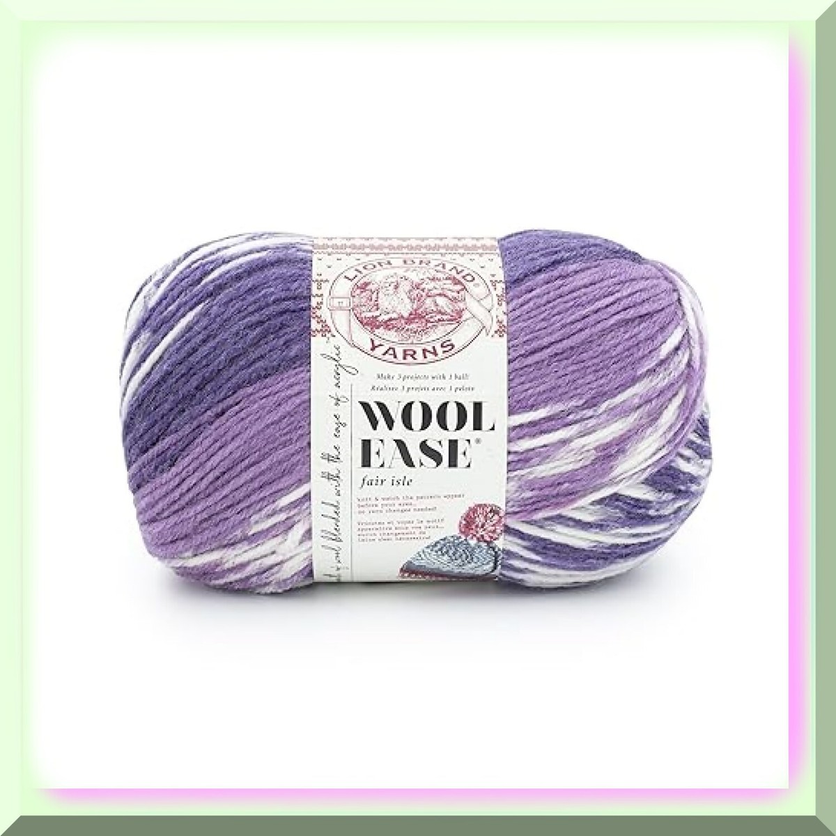 Thistle Orchid WoolEase Fair Isle: Vibrant Knitting Yarn for Cozy
