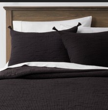 1 Threshold black Double Cloth Quilted Sham standard New