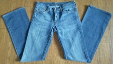 7 For All Mankind Jeans Size 27 Women's Blue Denim Damage Bootcut Used