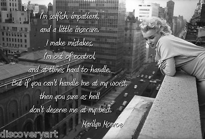 Marilyn Monroe Quote Stretched Canvas Wall Art Movie Poster Print New York Ebay