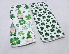 St. Patrick's Day Set of 2 Gnome Shamrock Dish Towels 15 in. x 25 in.