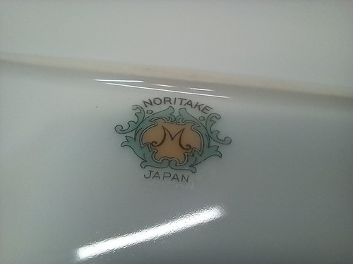 Noritake 16" Oval Platter N-55 Burgundy Red Gold Edge Floral Sprays 1933 Antique - Picture 10 of 19