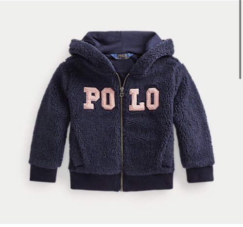 Ralph Lauren Logo Faux-Shearling Full-Zip Hoodie 4T - Picture 1 of 2