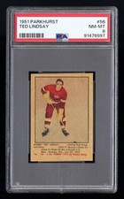 1951 Parkhurst #56 Ted Lindsay (Detroit) HOF Rookie Card PSA 8 Well centered!