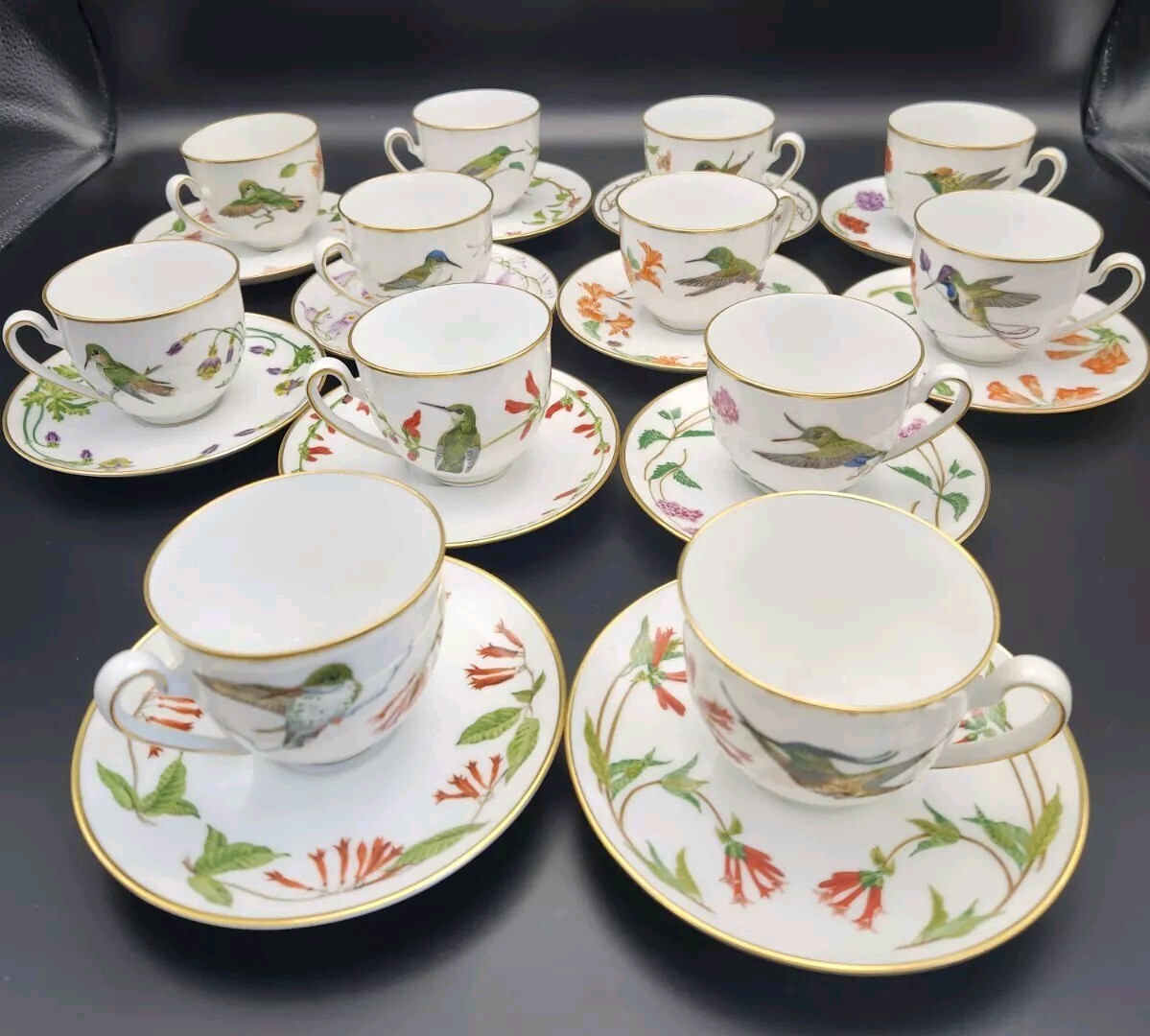 Vtg Full Set of 12 - Hummingbirds of The World Teacups Vtg Full Set of 12 - Hummingbirds of The World Teacups