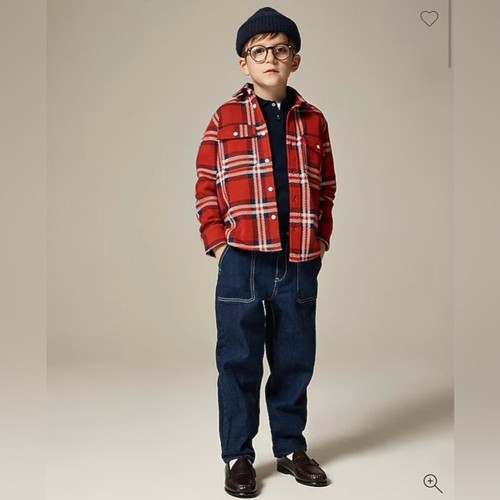J. Crew Crewcuts Boys Size 7 Red White Blue Plaid Seaboard Soft Knit Kids Shirt - Picture 14 of 14