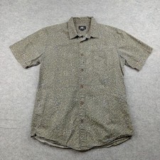 O'Neill Shirt Mens Small Green Floral Modern Fit Button Front Cotton Casual