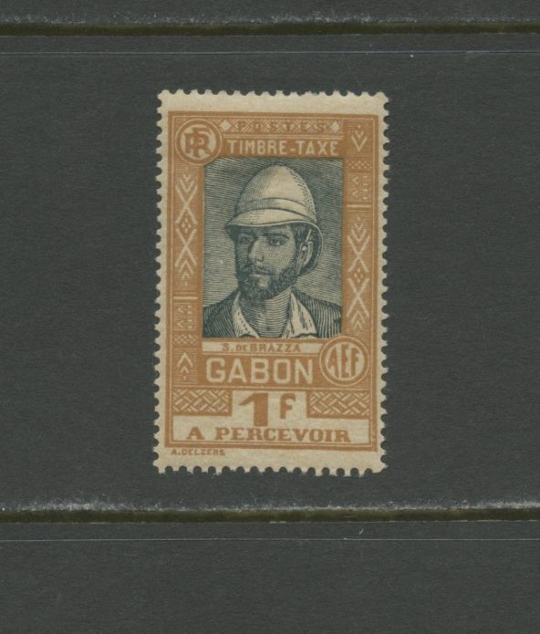 GABON J20, 1930 1fr COUNT DE BRAZZA, MINT, LH, (GAB6891)
