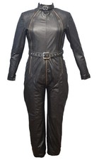 Women’s Bondage Leather Catsuit Jumpsuit – Full Body Belted Suit Custom Made New