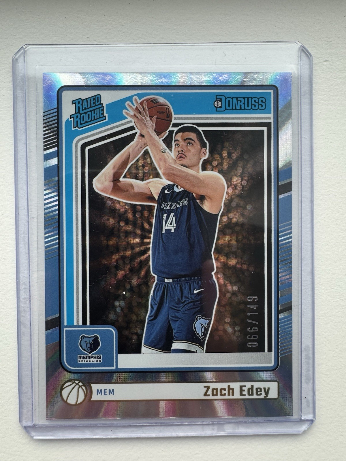 2024-25 Panini Donruss Zach Edey #239 RC Rated Rookie Holo Laser /149