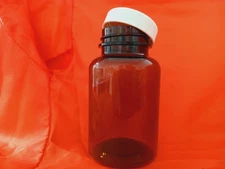 150cc Amber HDPE plastic bottle w/Cap/琥珀色150 cc 空朔料瓶/50pcs/bg(1 bag)