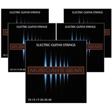 Musician's Gear Electric Nickel Plated Steel Guitar Strings 10-46 - 5-Pack