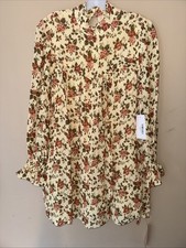 NWT Reformation Small Mini Dress Jourdan Varenna Yellow Floral Long Sleeve