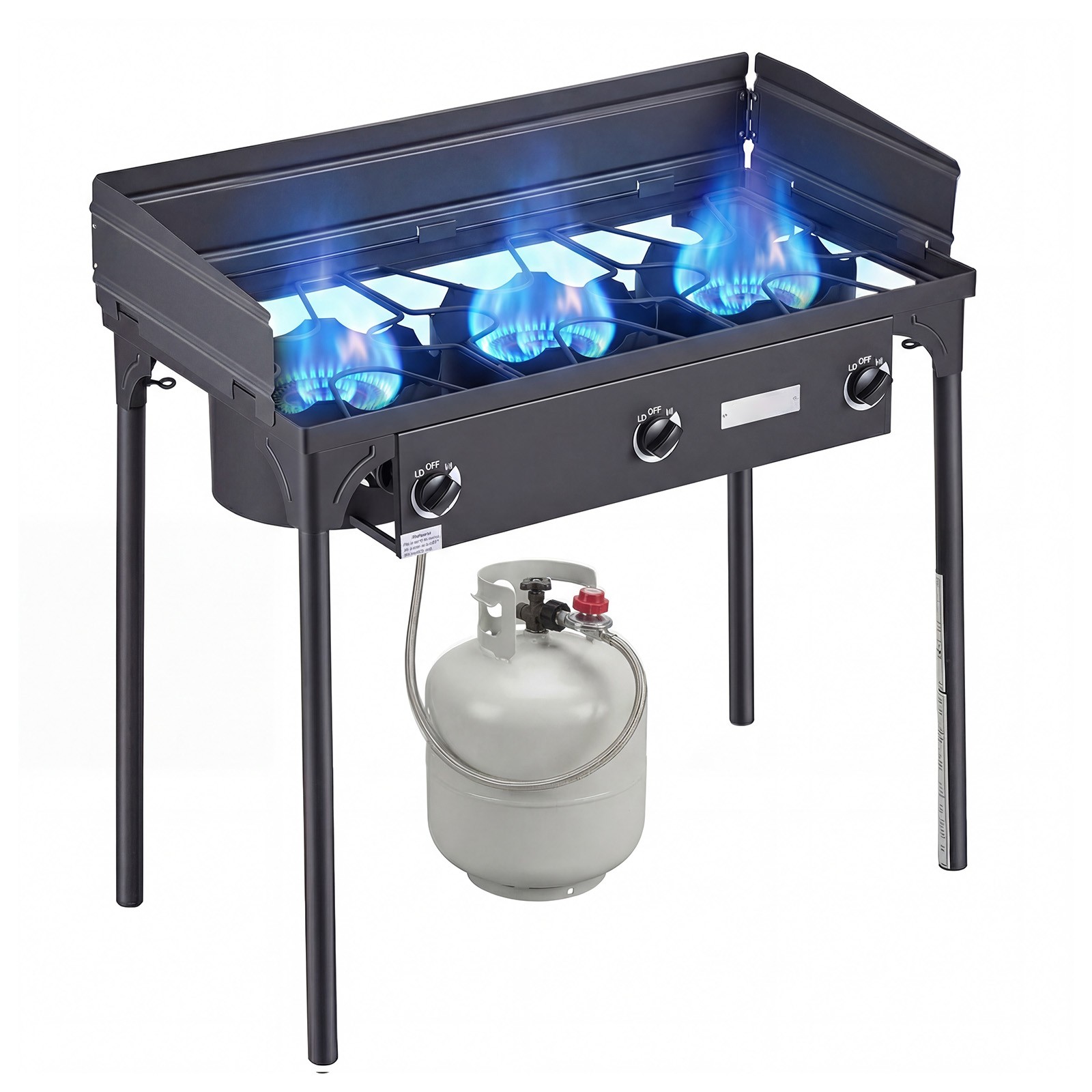 VEVOR 3 Burner Propane Gas Stove 225000 BTU Outdoor Camping 