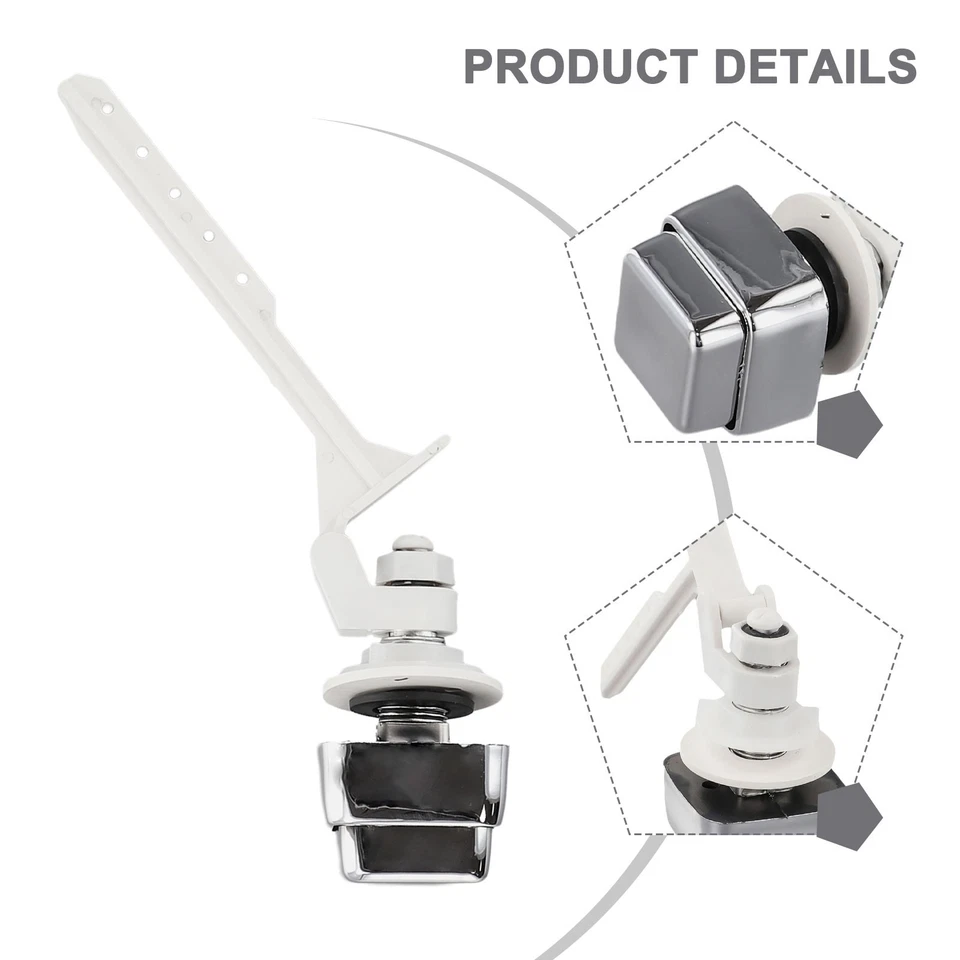 Push Button Toilet Flush Kit Side Mount Water Tank Trip Lever Handle Accessories - Image 3 of 4