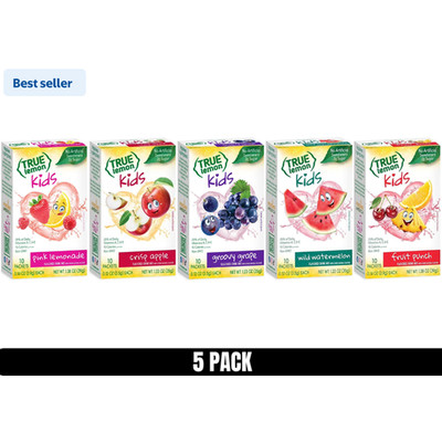 True Lemon Kids Variety Pack Drink Mix Sticks 10 Ct Boxes 5 Pack 50 Total