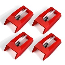4Pcs Record Player Needle for Crosley, Victrola, ION, LP, Universal, red