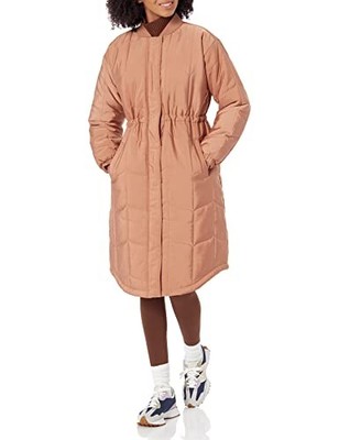 Amazon Essentials Women's Oversized Quilted Coat (Plus Size) Light Brown M