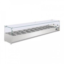 Vitrine inox réfrigérée à ingrédients 10 x GN 1/4 (P)100 mm, 230 W, 220 V - MONO