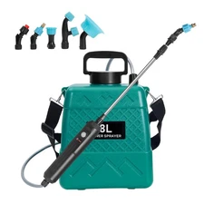 Garden Sprayer 2 Gallon,Battery Powered Sprayer with 5 Mist Nozzles,Telescopi...