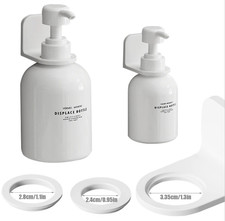 1 Set Adjustable Wall Mounted Dispenser Bottle Holder – Adhesive Shampoo & Soap