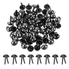80Pcs Brads Paper Fasteners, 10x16 mm Metal Round Head Split Pins, Black