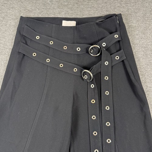 Pantalones Cinq à Sept Mujer 4 Piernas Anchas Cortos Tiro Alto Doble Cinturón Detalle Ojal - Imagen 3 de 11