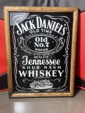Jack Daniels 10X13 Bar Sign Glass Framed Tennessee Whiskey Pub Tavern Vintage