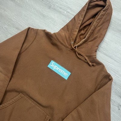 Supreme Box Logo Hoodie Brown/Teal FW17 Size Medium | eBay