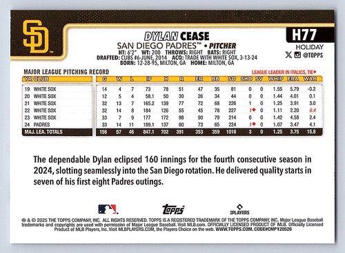 2025 Topps Holiday Base  # H 1 - H 200  - PICK YOUR CARDS - 第 130/318 張圖片