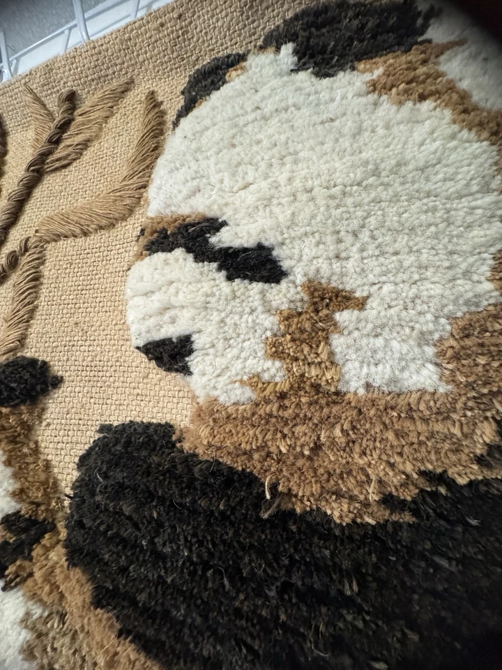 Tom Taylor Oso Panda Tapiz Tejido 1990 Boho Decoración Pared Grande Colgante Bronceado Foto 4 de 4