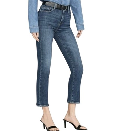 FRAME Denim Le High Straight Jeans Murrayfield Wash 28" Schrittlänge Neu ohne Etikett Größe 28 - Bild 2 von 13