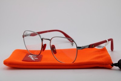 NEW RAY-BAN RB 6484M F001 SILVER RED ROUND AUTHENTIC EYEGLASSES 51-19