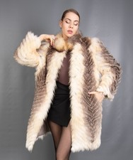 18026 NEW AMAZING REAL SAGA FURS SILVER FOX COAT JACKET PELZ BEAUTIFUL SIZE S