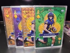 🔥🔥🏈4 Roman Wilson #/# WildCard Draw Aces Green Sparkle GOLD LAZER NFL 🏈🔥🔥