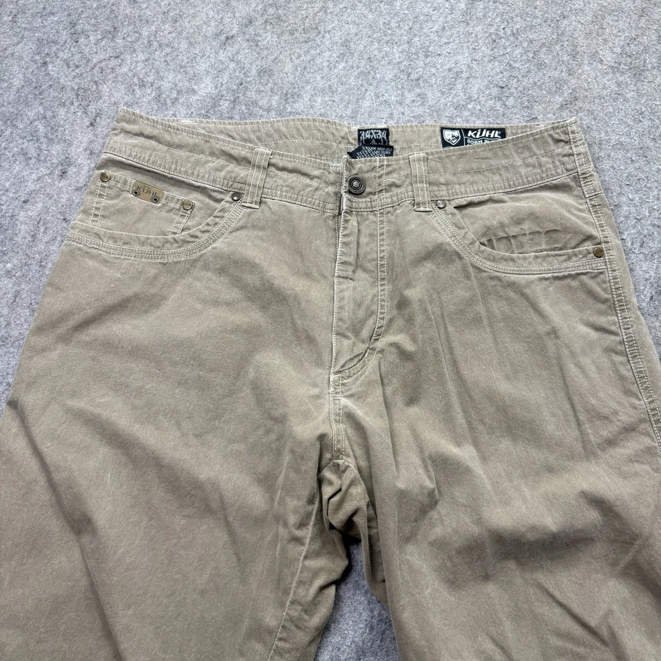 Pantalones Kuhl Revolvr 5 bolsillos para hombre 34 x 34 caqui beige nailon reforzado senderismo b194 Foto 3 de 4