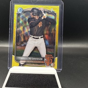 Bo Davidson 2025 Bowman Chrome Yellow Wave Refractor 1st Bowman #02/75 #BCP-206
